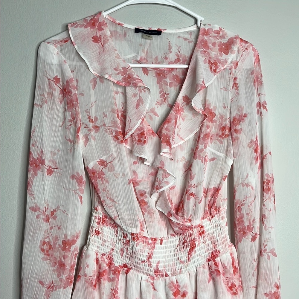 Floral Pink Ruffle Dress - Picture 3 of 7
